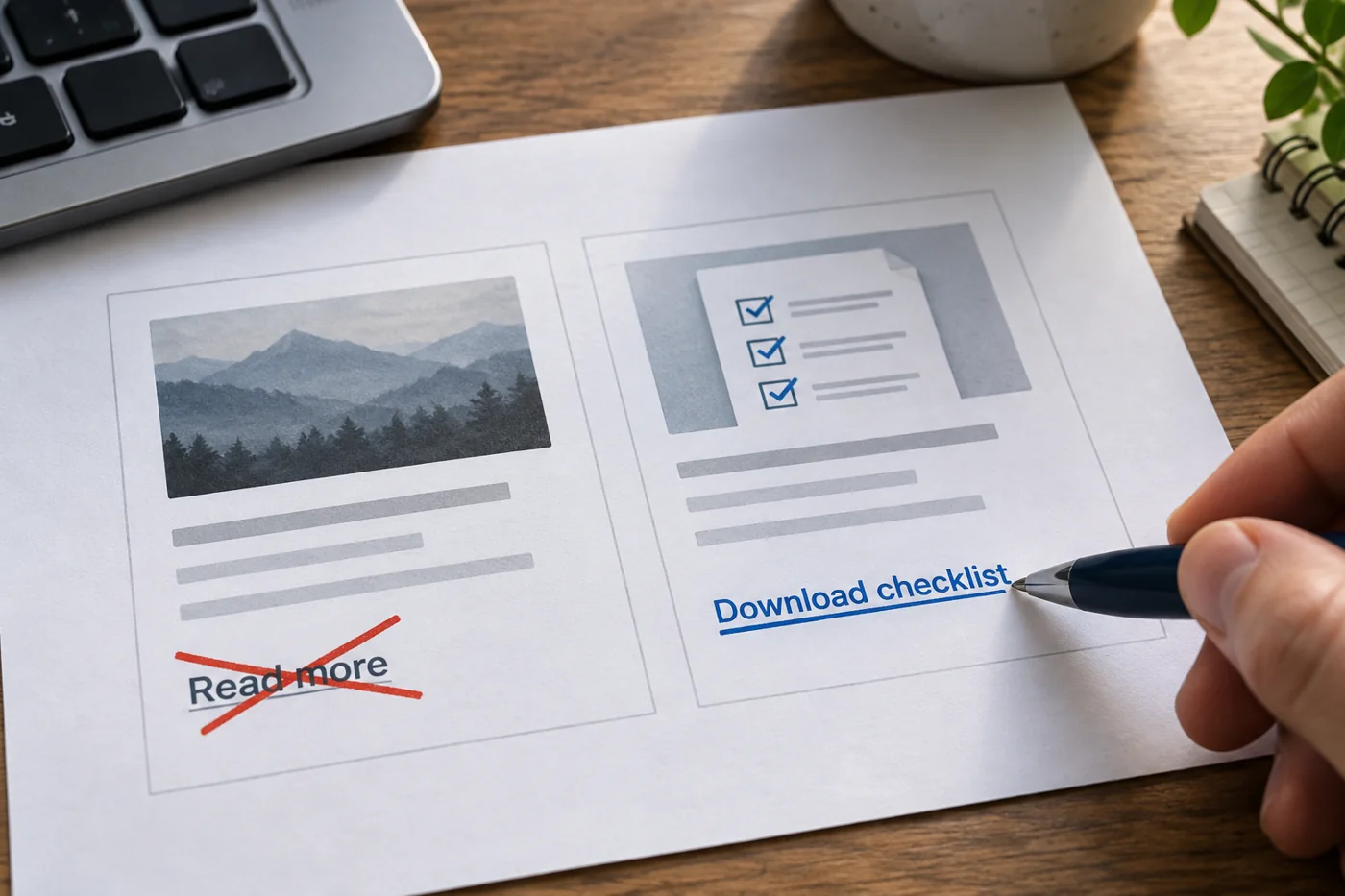 Illustrative example: Revising a vague link label into a specific description.