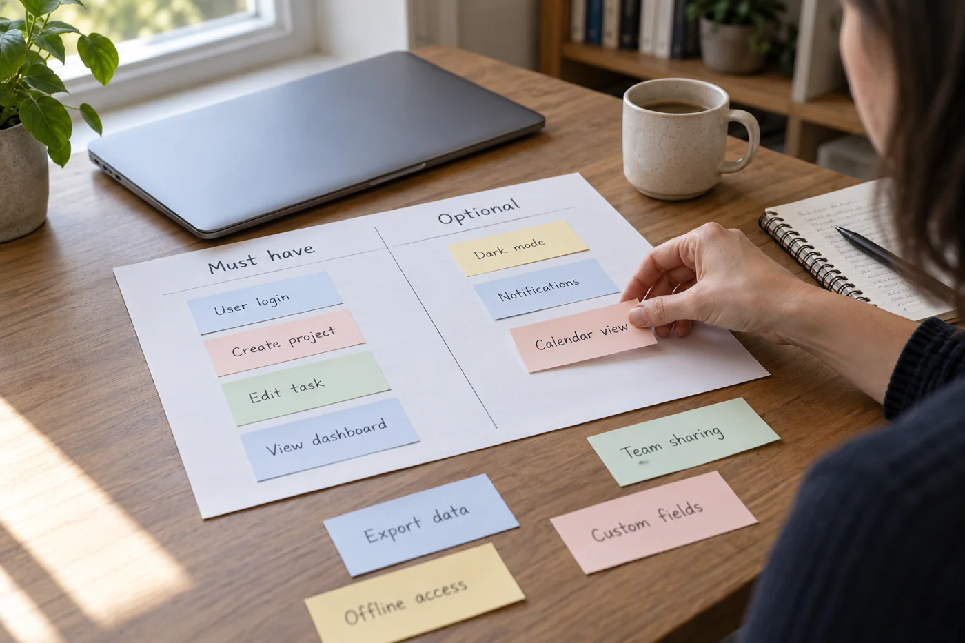 Illustrative example: Organizing software requirements before product searching.